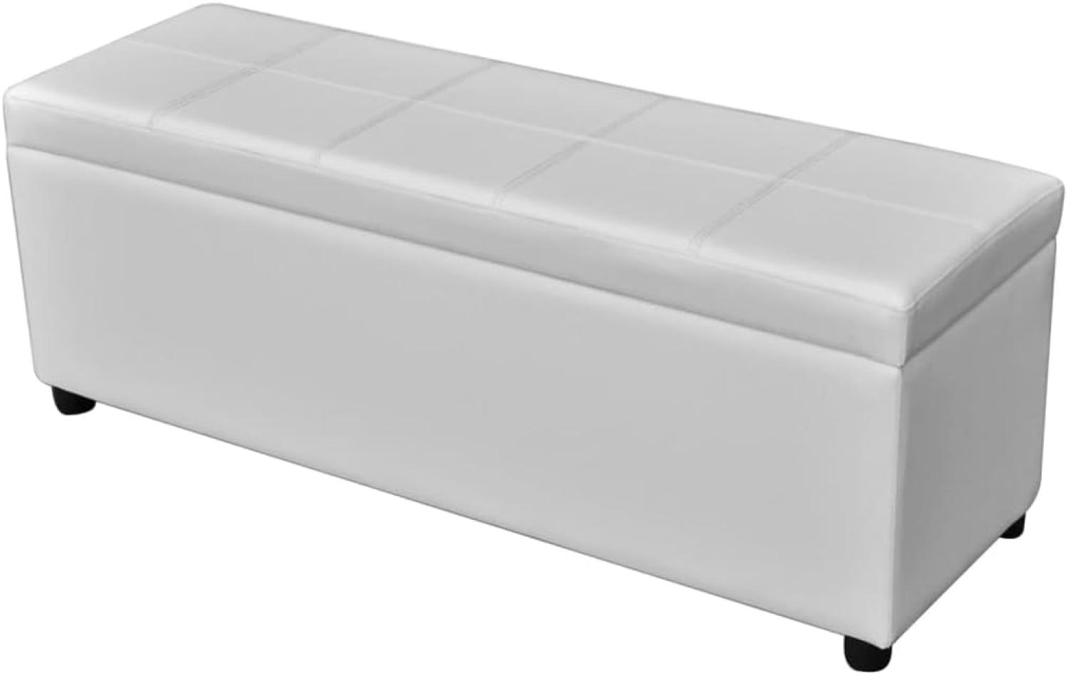 Lange Aufbewahrungsbank aus PVC 116 x 44 x 39 cm Weiß Bild 1