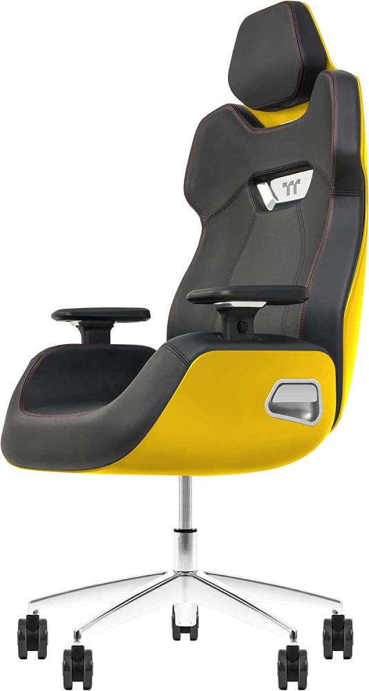 Thermaltake Argent Gaming-Stuhl, Leather, Yellow, One Size Bild 1