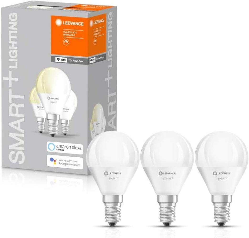 LEDVANCE 3x Wifi SMART+ LED Lampe Mini Bulb dimmbar (ex 40W) 5W / 2700K Warmweiß E14 3er Bild 1