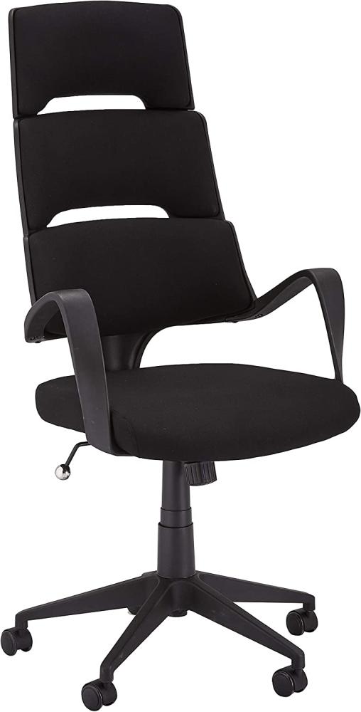 Ibbe Design Ergonomisch Schwarz Bürostuhl Schreibtischstuhl Domo mit Armlehne, Höhenverstellbar, Drehstuhl, Belastbar bis zu 150kg, 62x63x128 cm Bild 1