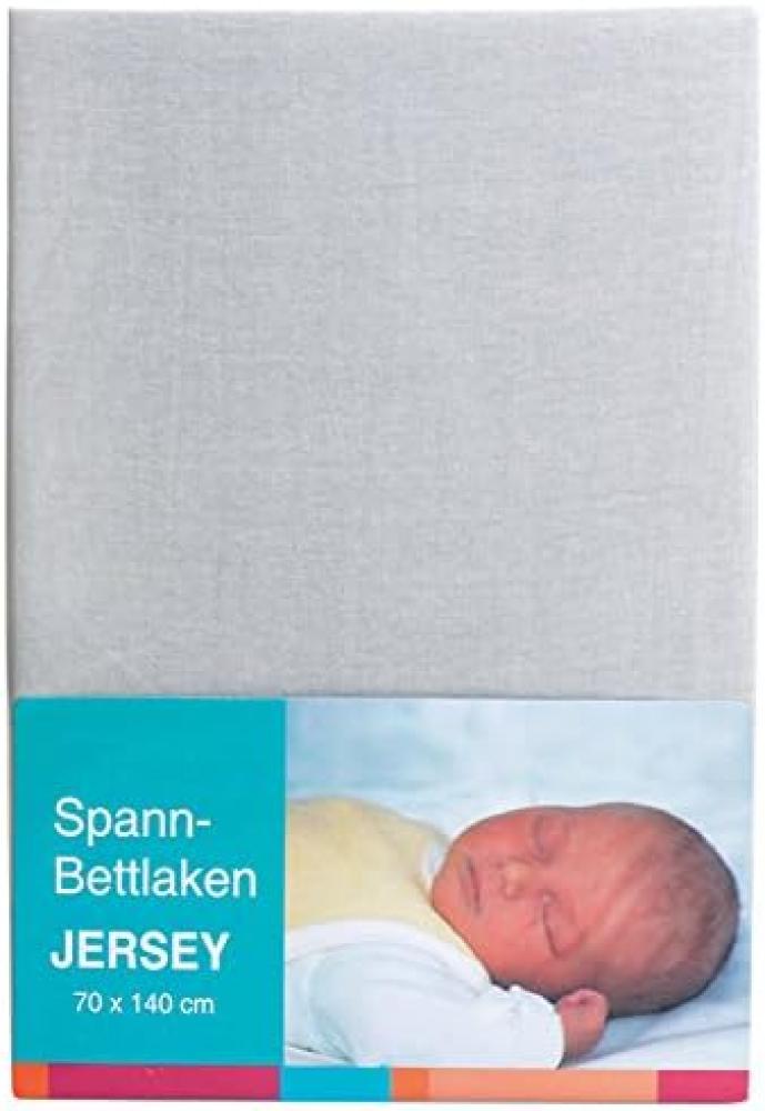 Baby-Plus Spannbettlaken Jersey grau, 70x140 cm Bild 1