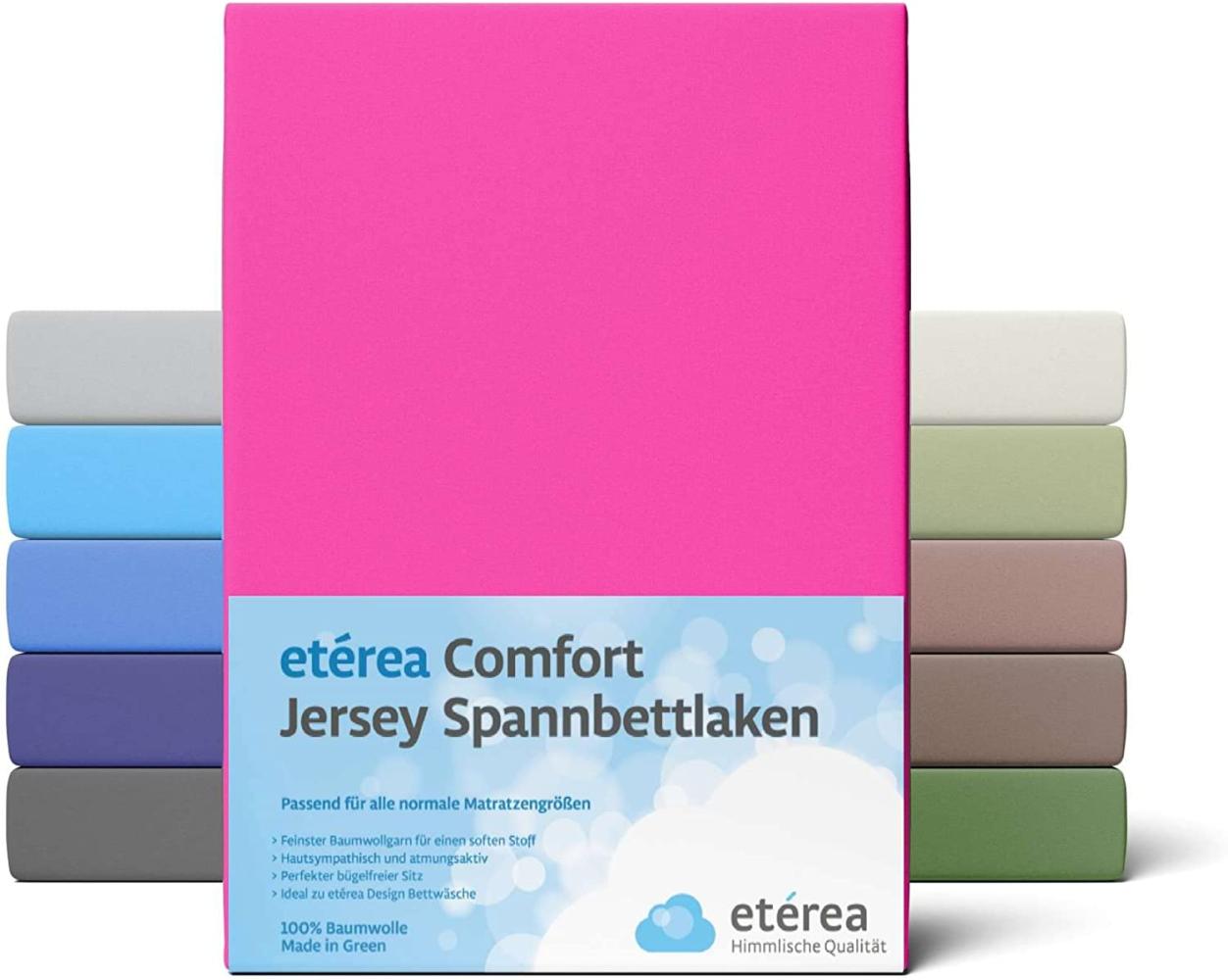 etérea Comfort Jersey Spannbettlaken Pink 90x200 cm - 100x200 cm Bild 1