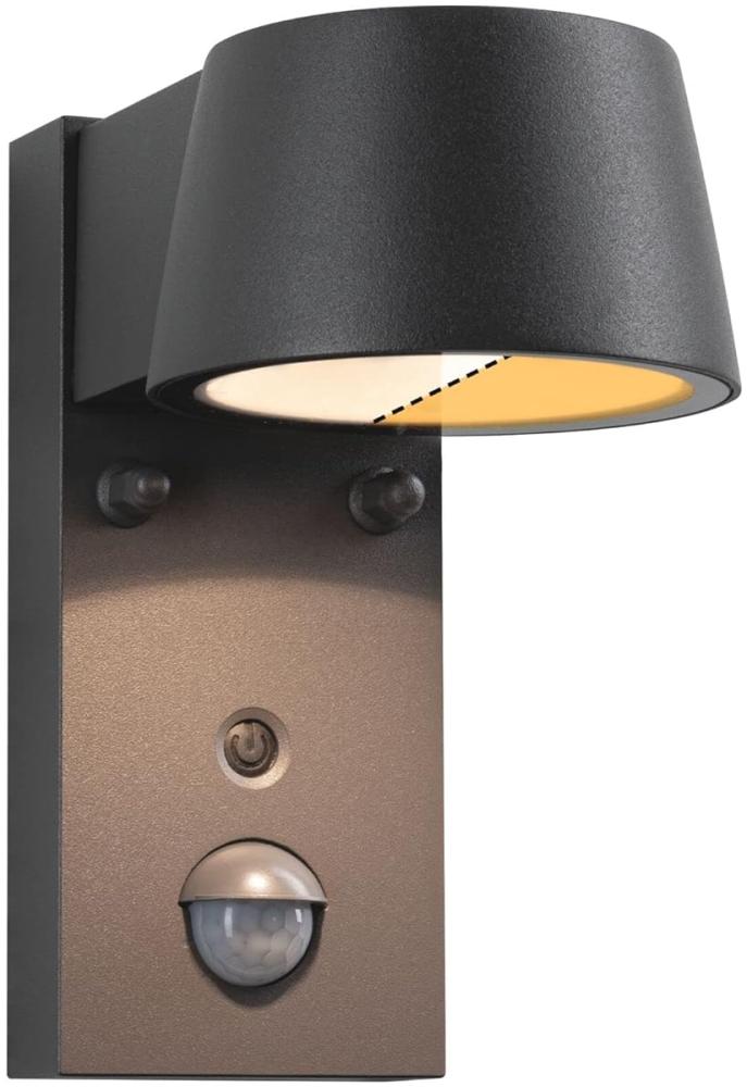 Paulmann 94714 LED Außenwandleuchte Capea Schwarz IP44 mit Sensor Goldlicht Bild 1