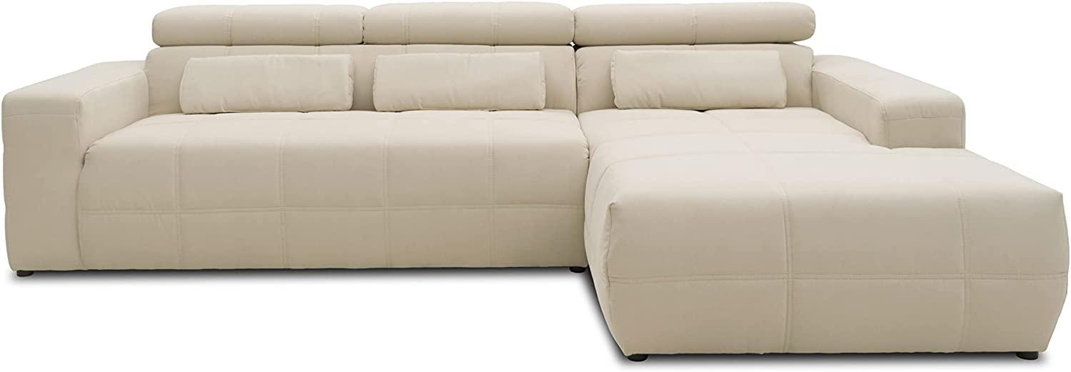 DOMO. collection Brandon Ecksofa, Sofa mit Rückenfunktion in L-Form, Polsterecke, Eckgarnitur, beige, 288 x 228 x 80 cm Bild 1