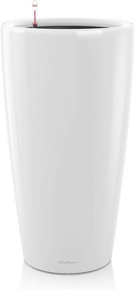 LECHUZA RONDO Premium 32, Weiß Hochglanz, Hochwertiger Kunststoff, Inkl. Bewässerungssystem, Herausnehmbarer Pflanzeinsatz, Für Innen- und Außenbereich, 15780 Bild 1