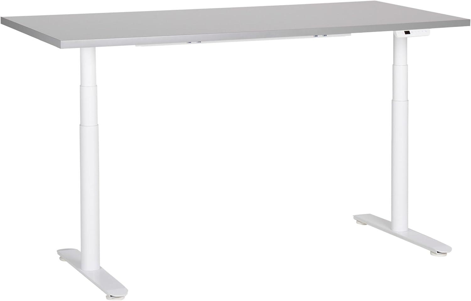 Schreibtisch grau weiß 160 x 72 cm elektrisch höhenverstellbar DESTINAS Bild 1