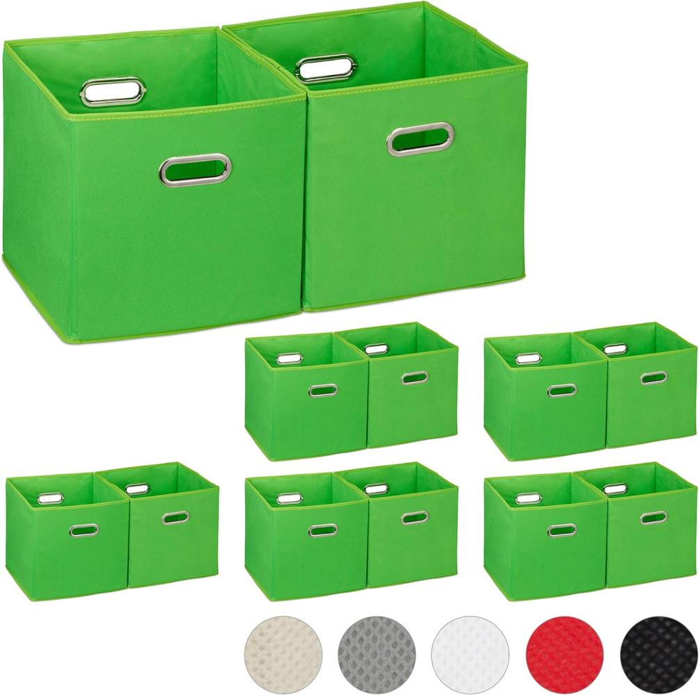 12 x Aufbewahrungsbox Stoff grün 10031300 Bild 1