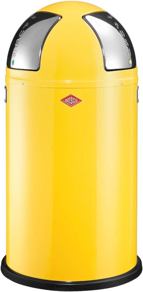 Wesco Doppel-Mülleimer Push Two, Duo Mülleimer, Doppelmülleimer, Abfalleimer, Stahlblech, Lemonyellow, 2 x 25 L, 175861-19 Bild 1