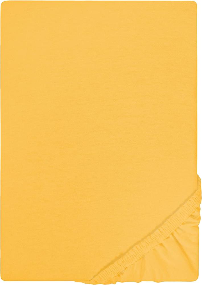 Biberna Jersey-Stretch Spannbettlaken Spannbetttuch 140x200 cm - 160x200 cm Gelb Bild 1