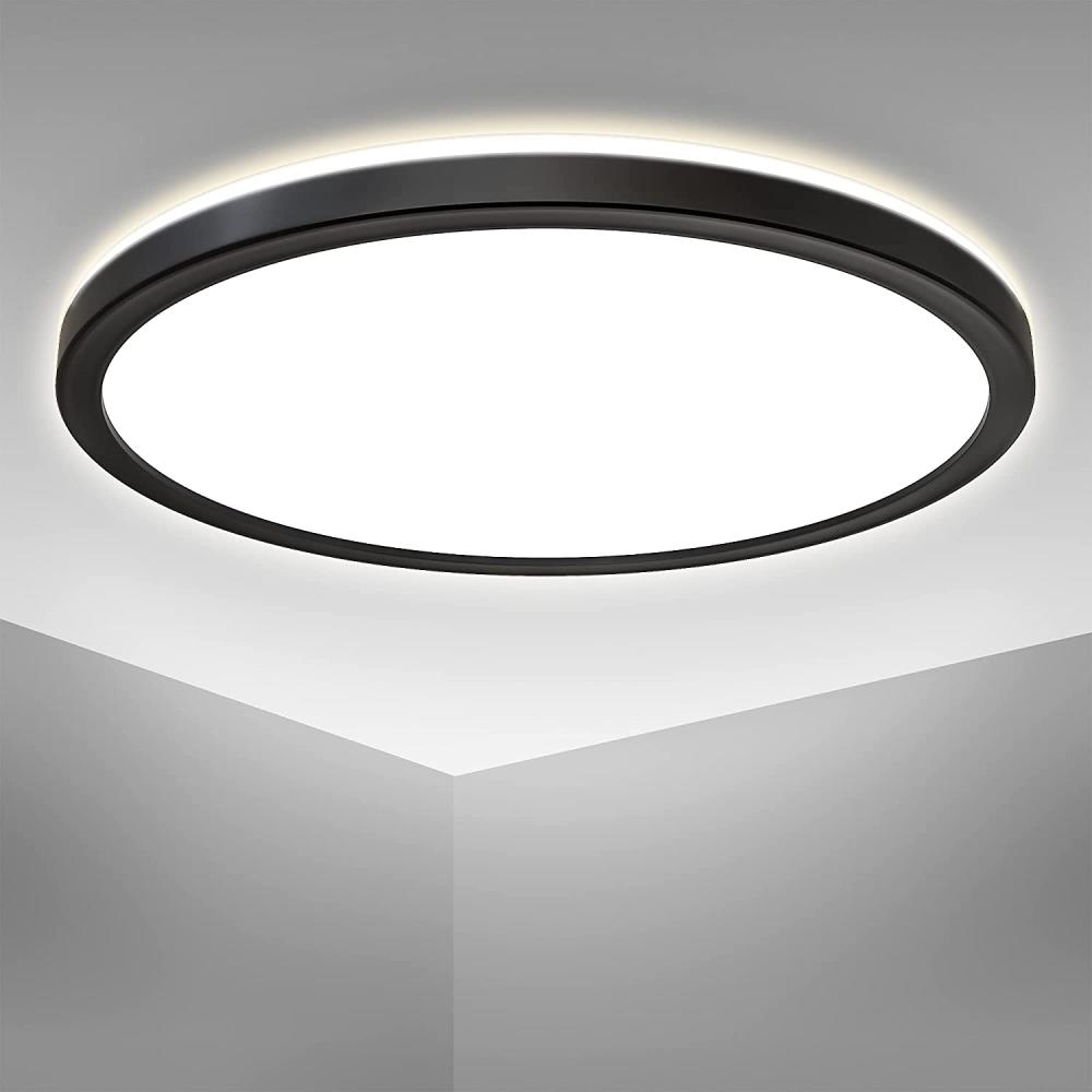 LED Deckenleuchte ultraflach Panel Deckenlampe indirektes Licht Flur 18W schwarz Bild 1