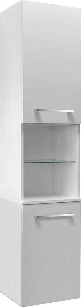 Fackelmann RONDO Hochschrank 36 cm, links, Anzahl Türen: 2, Sonstiges: links öffnend, Weiß Hochglanz Bild 1
