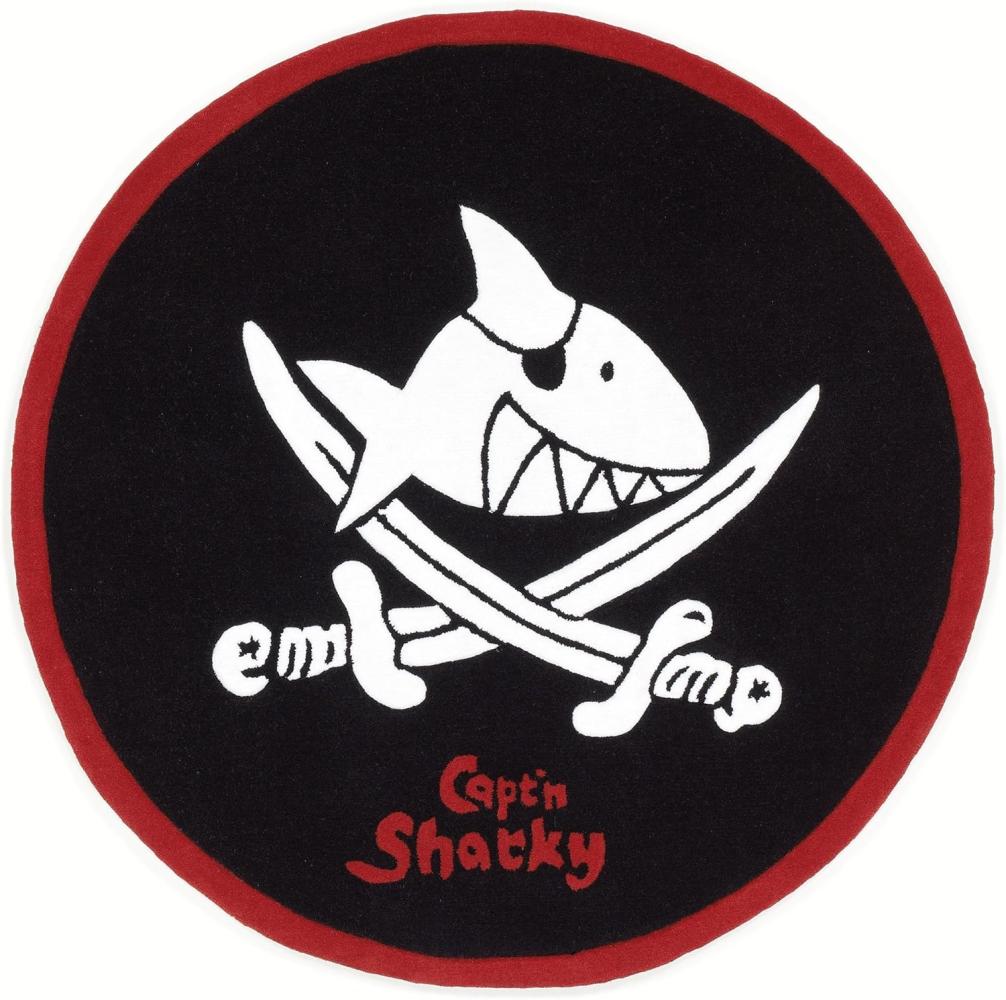 Kinderteppich- 130 cm Rund Der Pirat "Captin Sharky" und seine Freunde Bild 1
