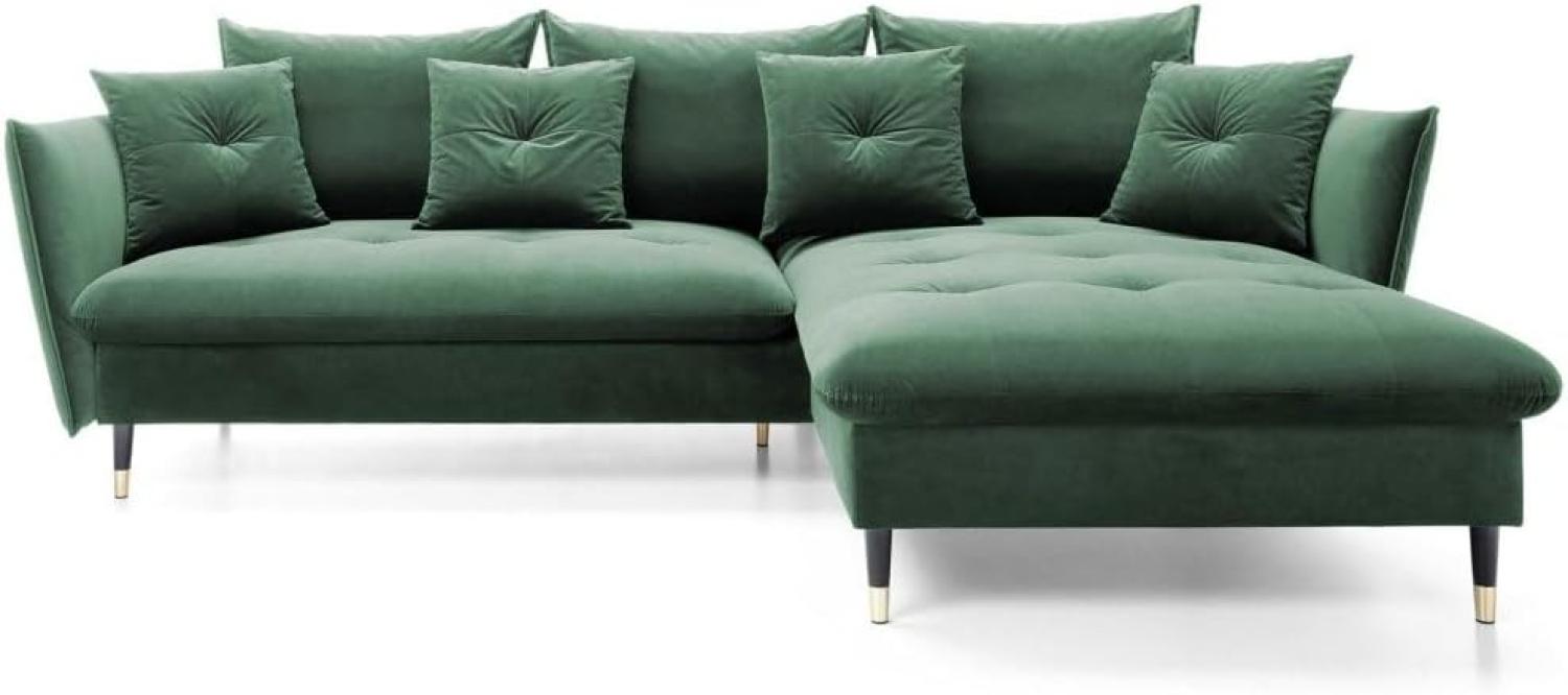 Designer Sofa Louise mit Schlaf- und Klappfunktion Grün rechts Bild 1