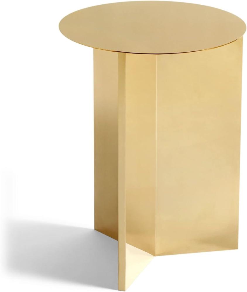 Hay Slit Table Round High Beistelltisch, Stahl, Brass, 35cm Bild 1