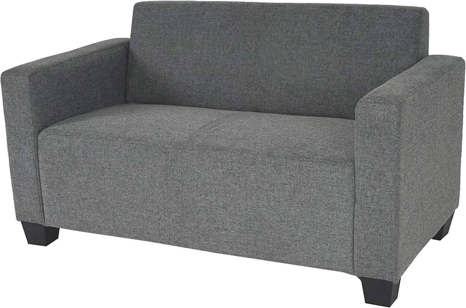 2er Sofa Couch Lyon Loungesofa Stoff/Textil ~ grau Bild 1