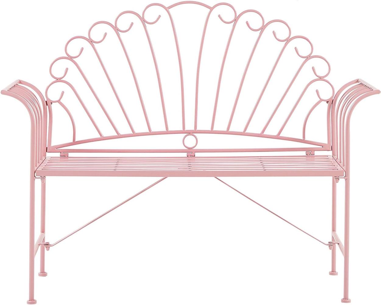 Gartenbank rosa Metall 2-Sitzer 125 cm CAVINIA Bild 1