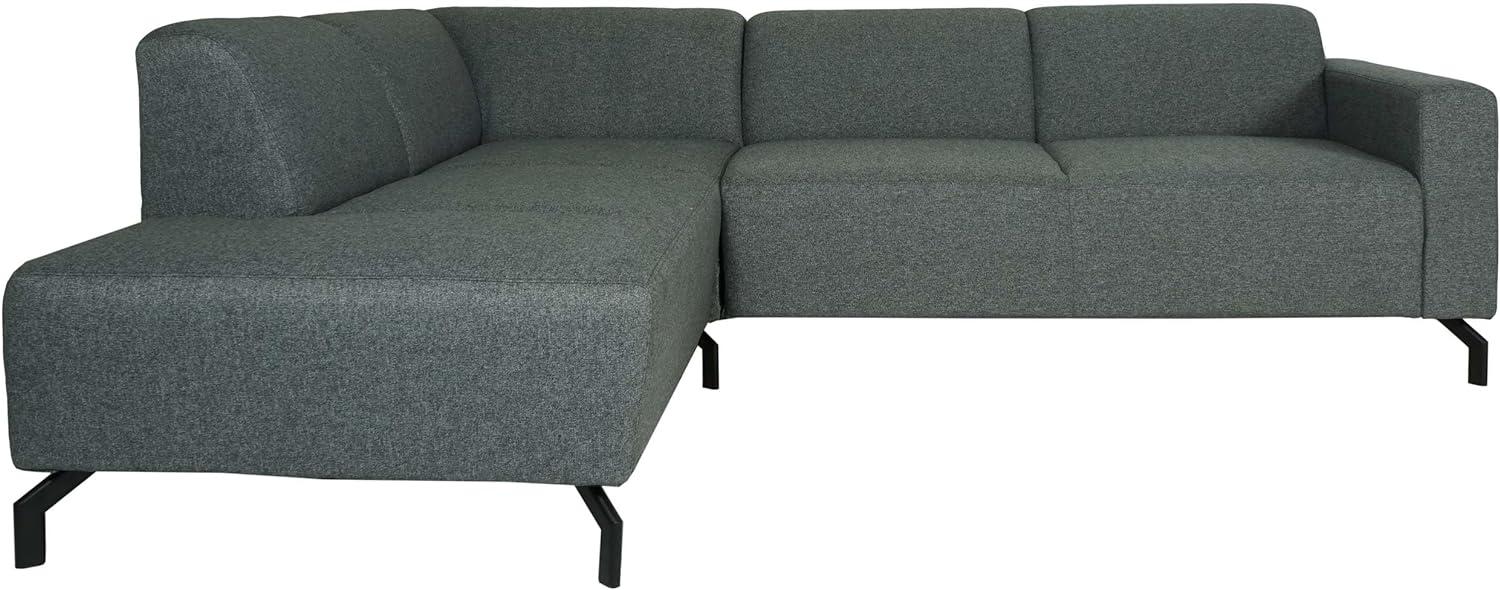 Ecksofa HWC-J60, Couch Sofa mit Ottomane links, Made in EU, wasserabweisend 247cm ~ Stoff/Textil grau Bild 1