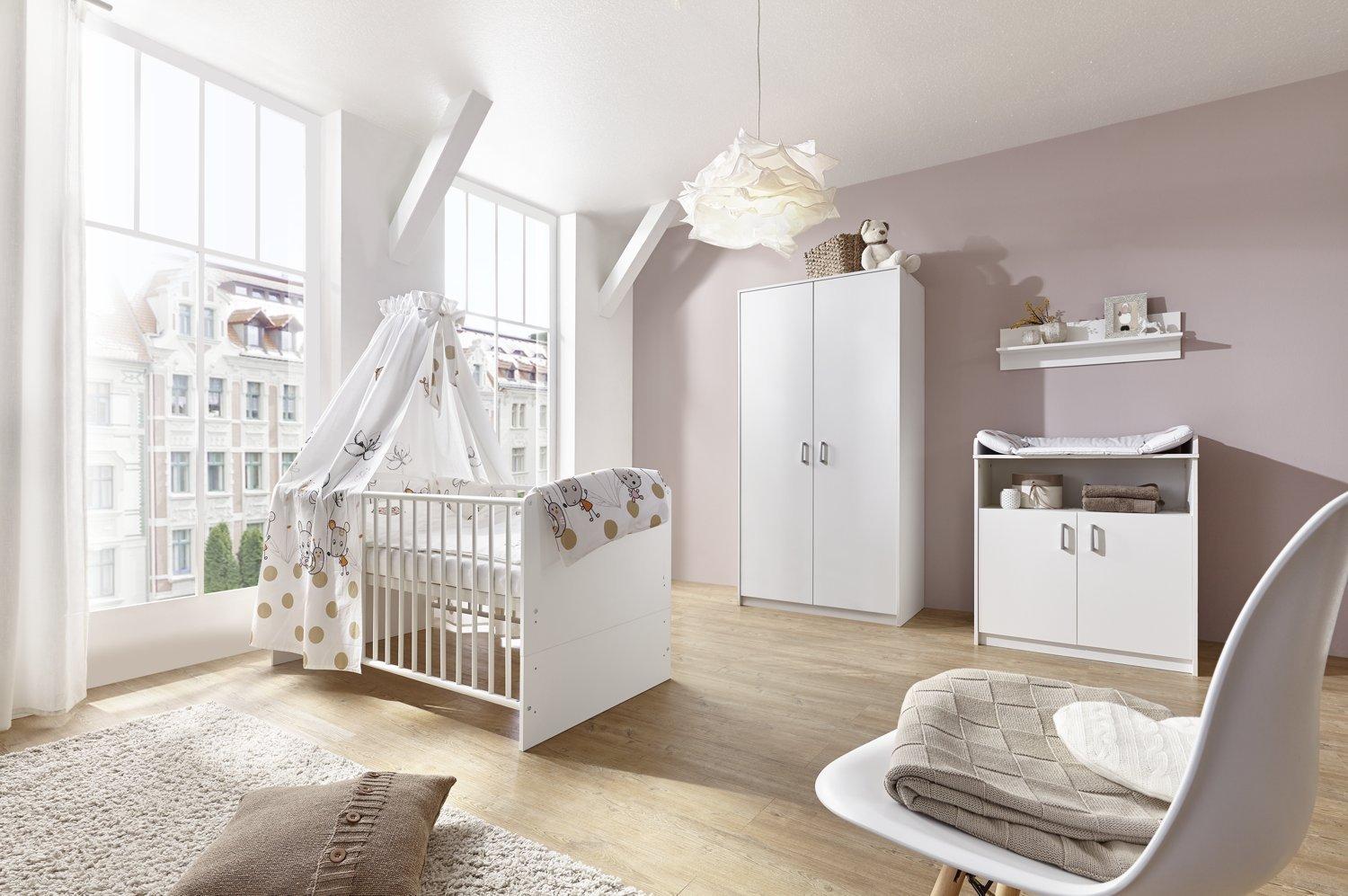 Schardt 11 518 02 00 Kinderzimmer 3 - teilig Classic White bestehend aus, Kombi - Kinderbett, 70 x 140 cm Bild 1