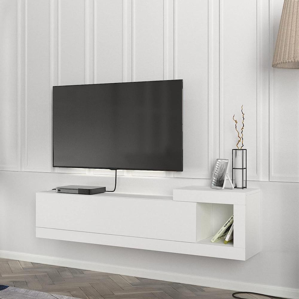Fernsehschrank Luhanka 150x29,5x38,5cm Weiß [en. casa] Bild 1
