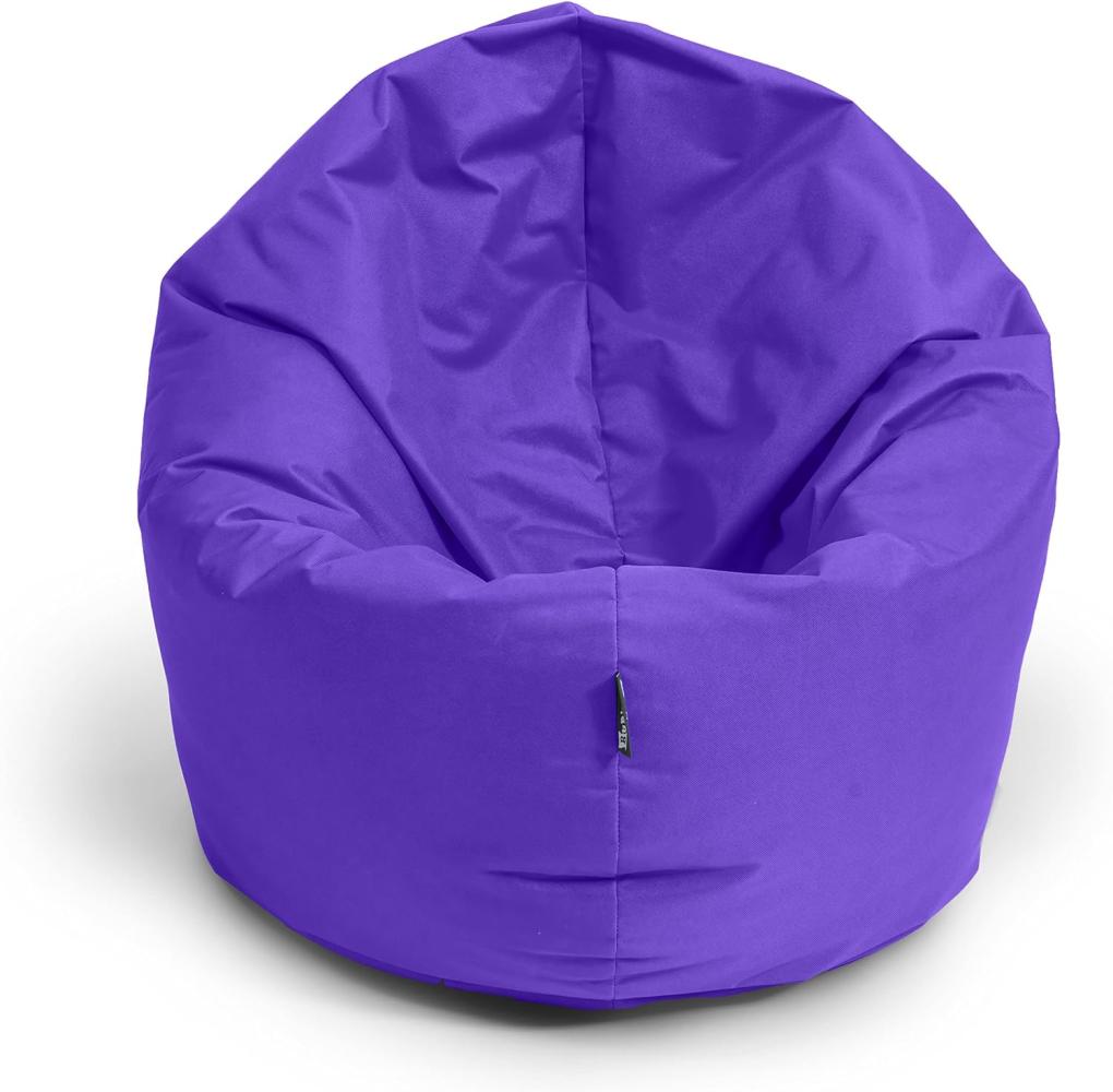 BubiBag Sitzsack für Erwachsene -Indoor Outdoor XL Sitzsäcke, Sitzkissen oder als Gaming Sitzsack, geliefert mit Füllung (125 cm Durchmesser, lila) Bild 1