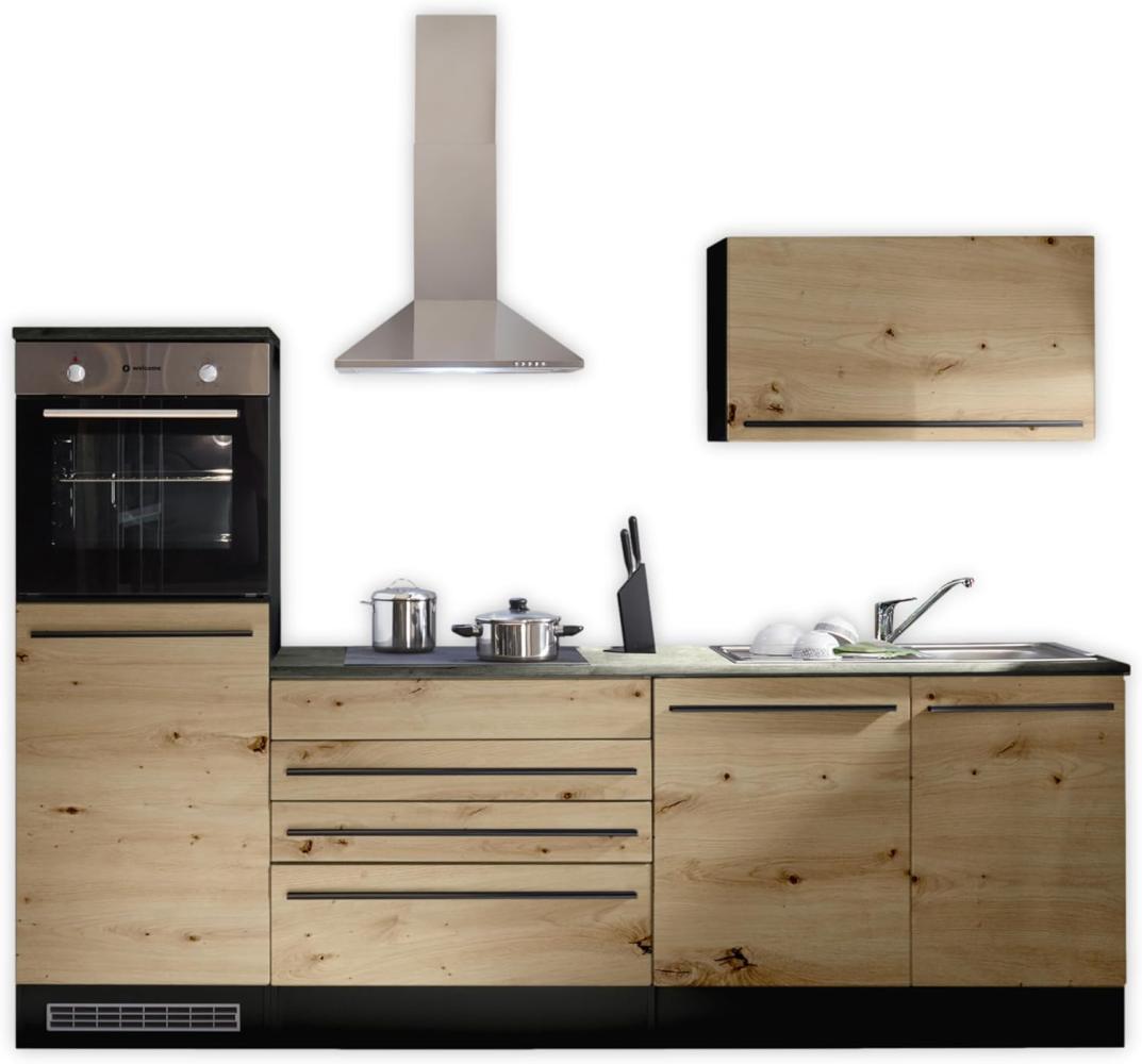 JAZZ 6 Moderne Küchenzeile ohne Elektrogeräte in Anthrazit, Artisan Eiche Optik - Geräumige Einbauküche mit viel Stauraum - 260 x 200 x 60 cm (B/H/T) Bild 1