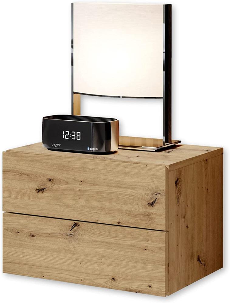CABO Nachttisch hängend, Artisan Eiche Optik - Schwebender Nachtschrank mit Schubladen und viel Stauraum - 42 x 28 x 30 cm (B/H/T) Bild 1