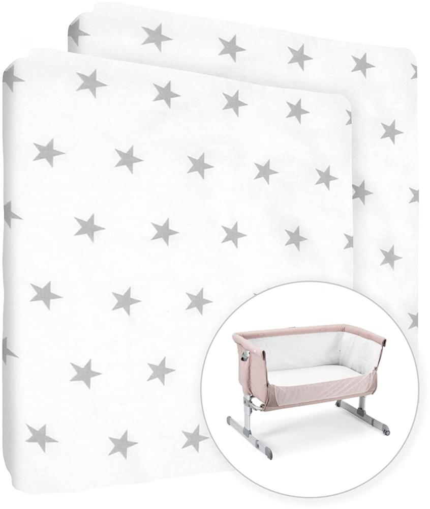 Baby Comfort Spannbetttuch für Kinderbett, 100 % Baumwolle, passend für 83 x 50 cm, 2 Stück Bild 1