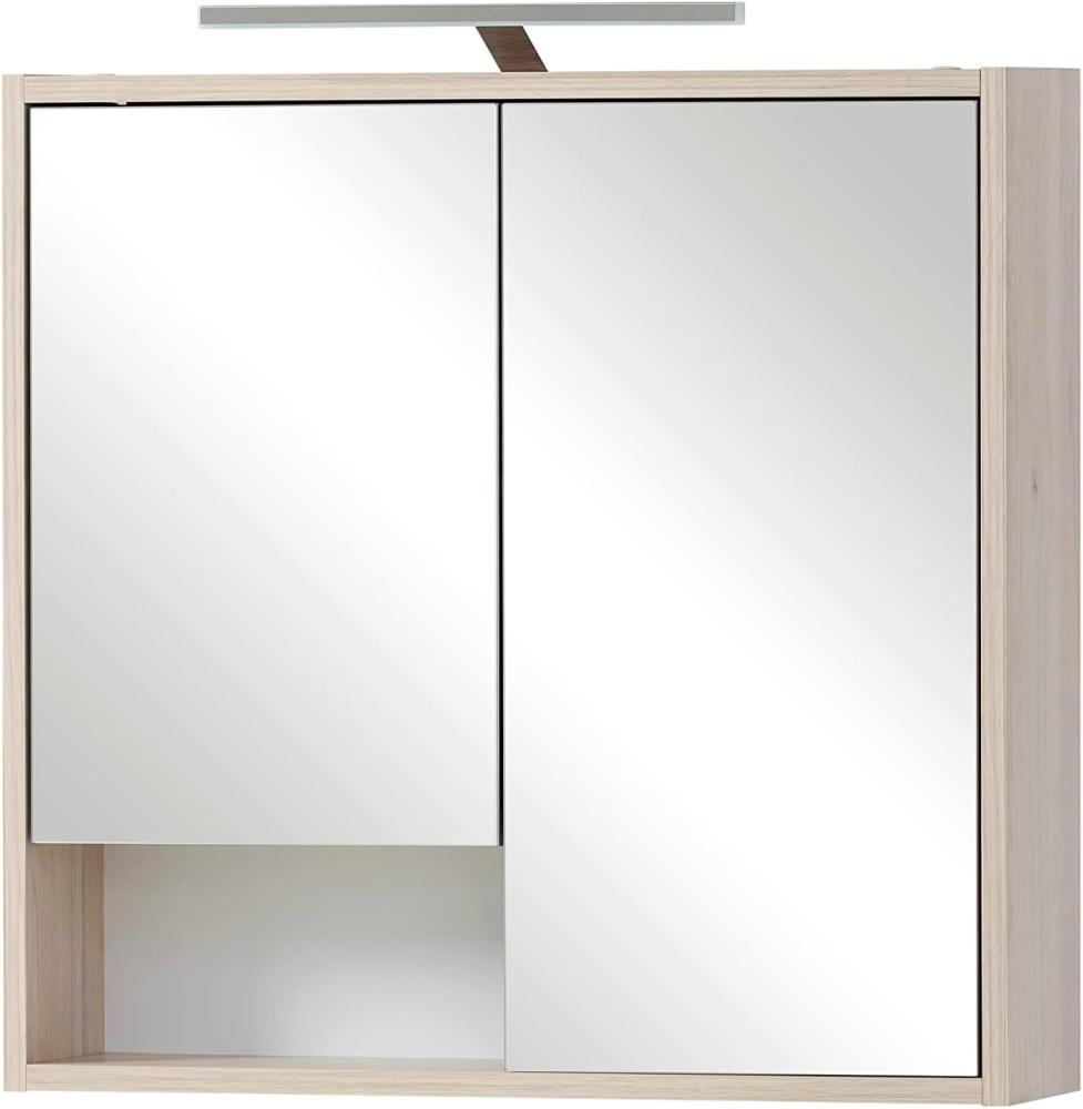 SCHILDMEYER Spiegelschrank Badezimmerschrank Aufbauleuchte sandeiche 63x65,9x16 Bild 1
