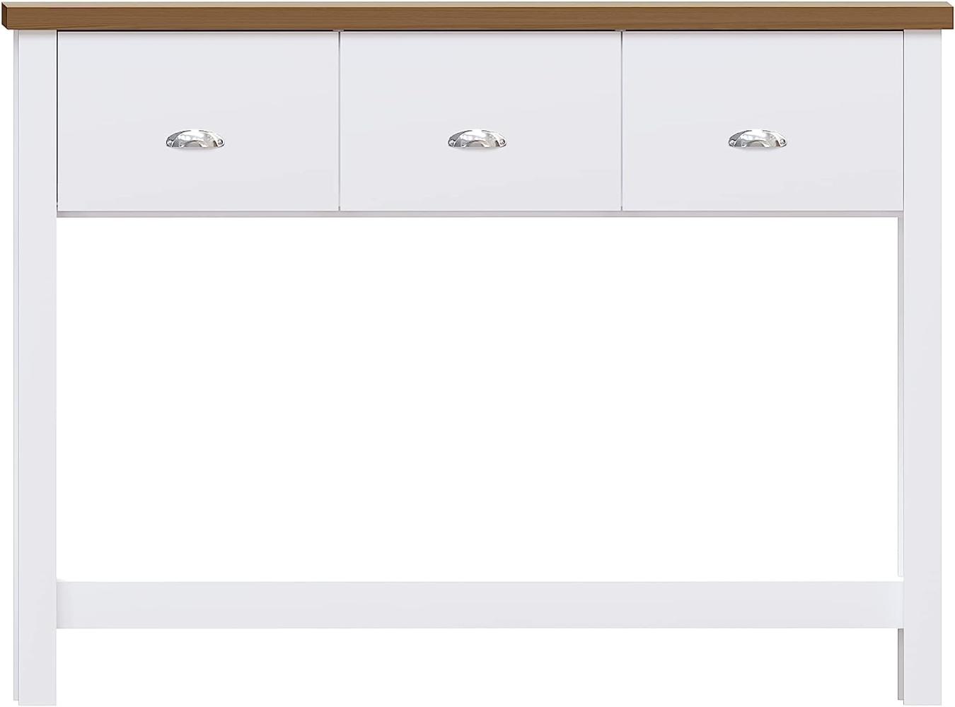Amazon-Marke - Movian Konsolentisch mit 3 Schubladen, 100 x 30 x 74 cm, Weiß Bild 1