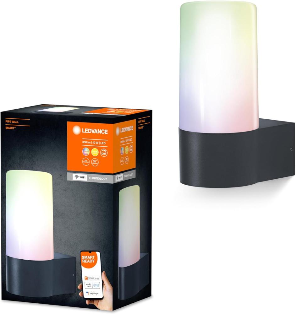 LEDVANCE Wifi SMART+ PIPE WALL LED Wandleuchte RGBW mehrfarbig dimmbar 10W / 3000K Warmweiß Bild 1