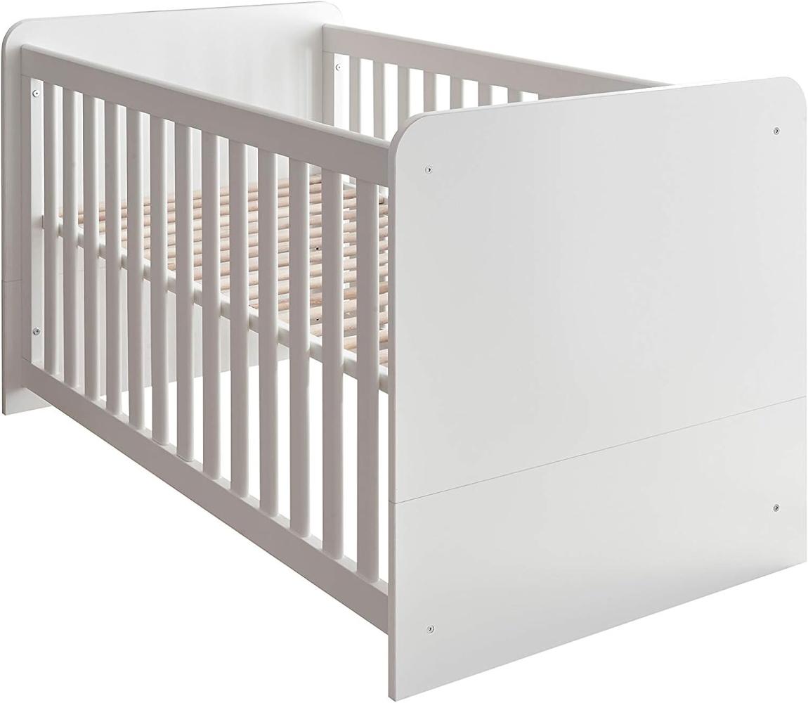 Begabino 'Mara' 5-tlg. Babyzimmer-Set, weiß, aus Bett 70x140 cm, 2-trg. Kleiderschrank, Wickelkommode inkl. Unterstellregal, Standregal und Wandregal Bild 1