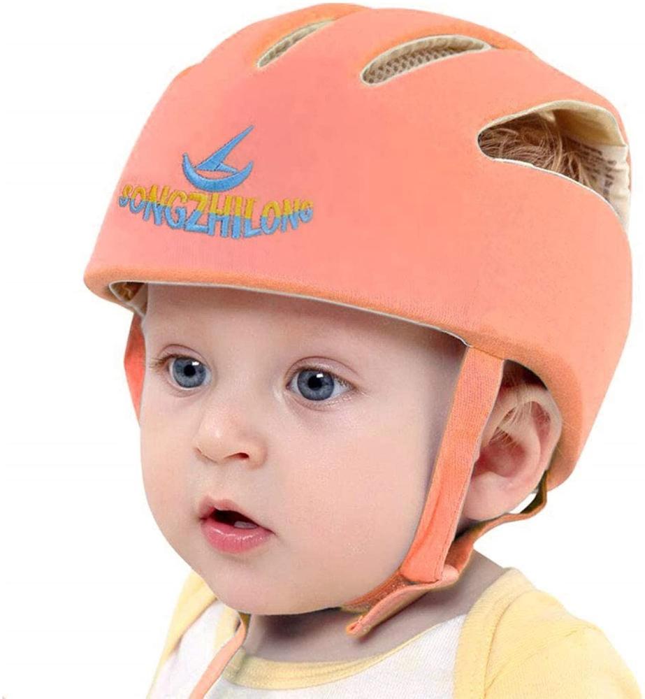 IULONEE Baby Helm Kleinkind Schutzhut Kleinkind Kopfschutz Baumwolle Hut Kleinkind Verstellbarer Schutzhelm (Orange) Bild 1
