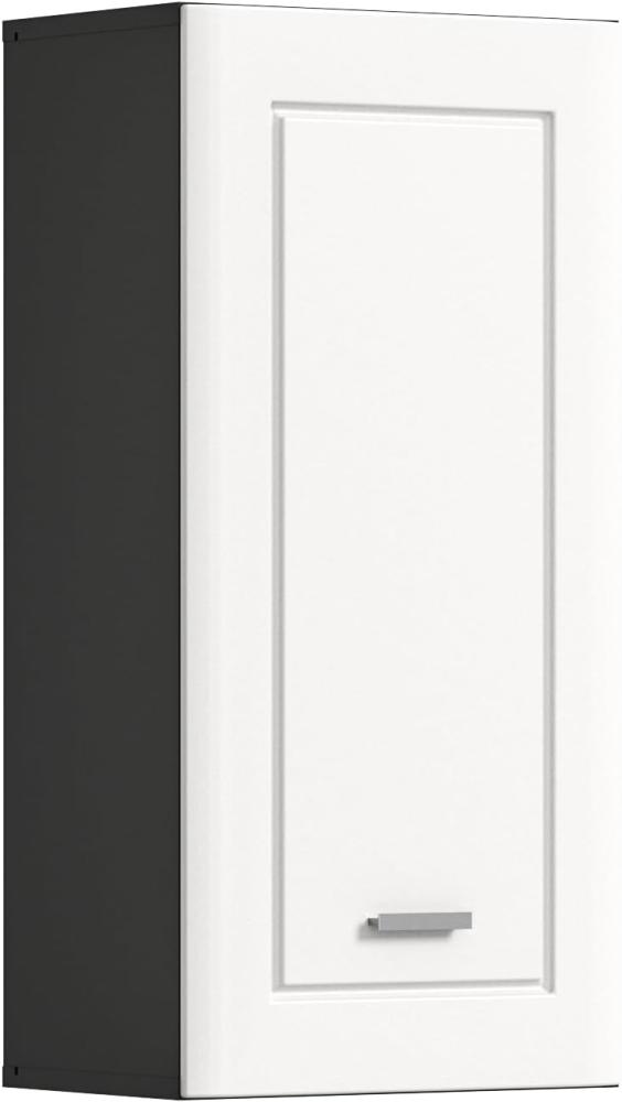 Badezimmer Hängeschrank Lago in weiß matt und grau 40 x 82 cm Bild 1