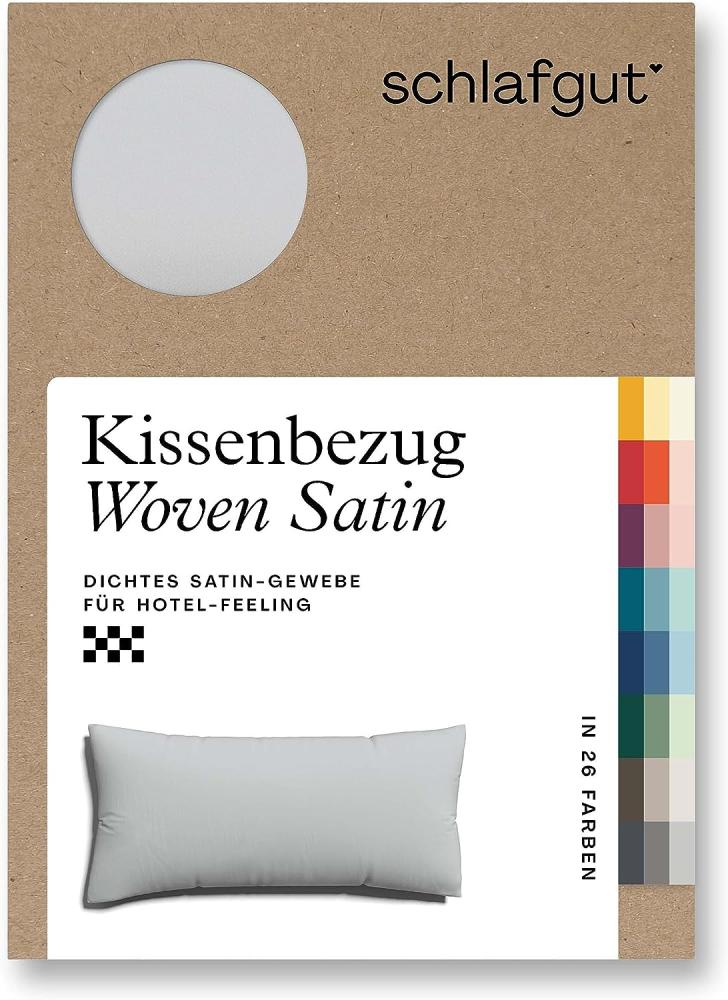 Schlafgut Woven Satin Bettwäsche | Kissenbezug einzeln 40x80 cm | grey-light Bild 1