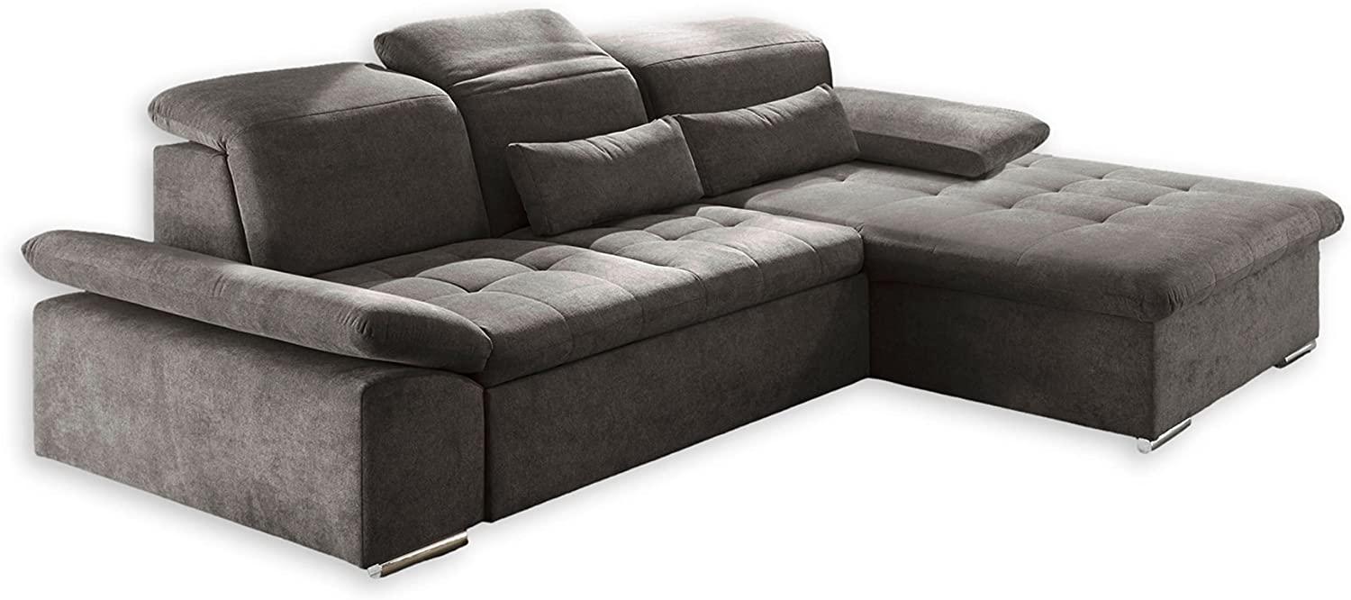 Couch WAYNE Sofa Schlafcouch Bettsofa Sofabett braun schwarz L-Form rechts Bild 1