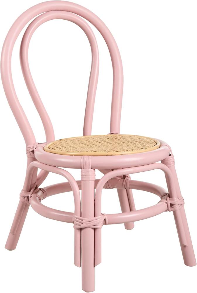 Kinderstuhl Rattan pastellrosa KALIVIA Bild 1