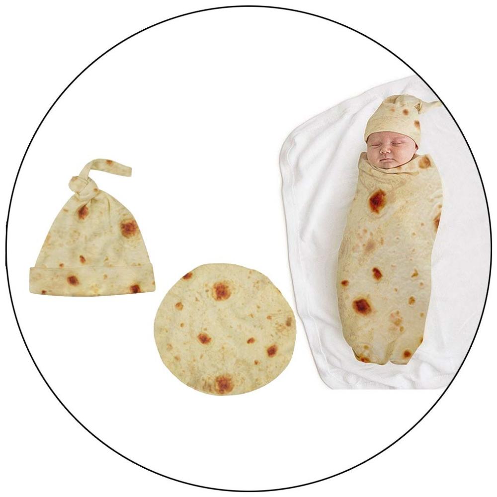 2019 Burrito Babydecke + Hut - Decke Babymehl Tortilla Swaddle Decke Schlafen mit Hut Fotografie Requisiten-Dramatisch besserer Schlaf-Lassen Sie Ihr Baby das süßeste Sein Amhomely® (C) Bild 1