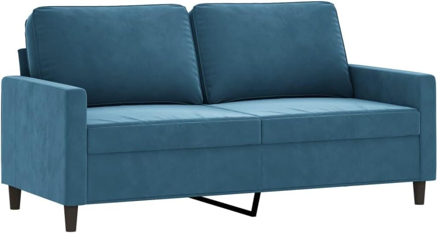 2-Sitzer-Sofa Blau 140 cm Samt 390710 Bild 1