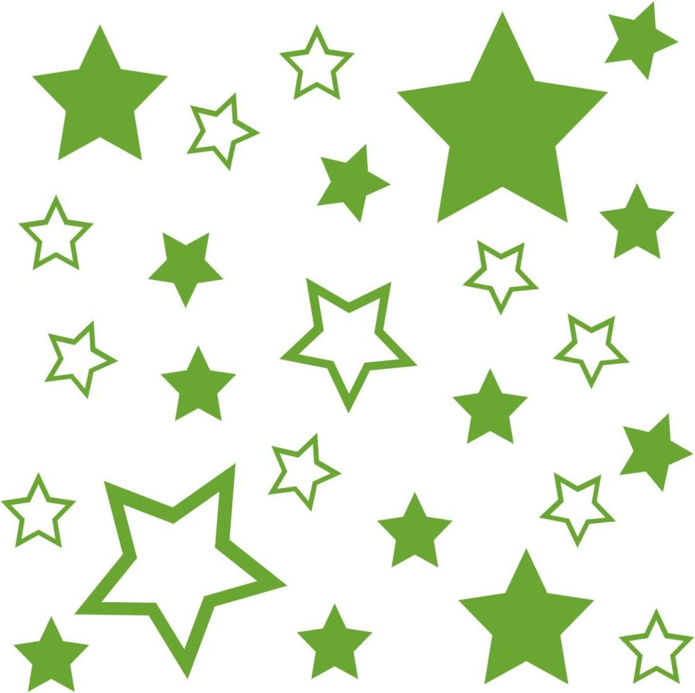 kleb-Drauf Wandtattoos 25 Sterne Hellgrün - glänzend Bild 1