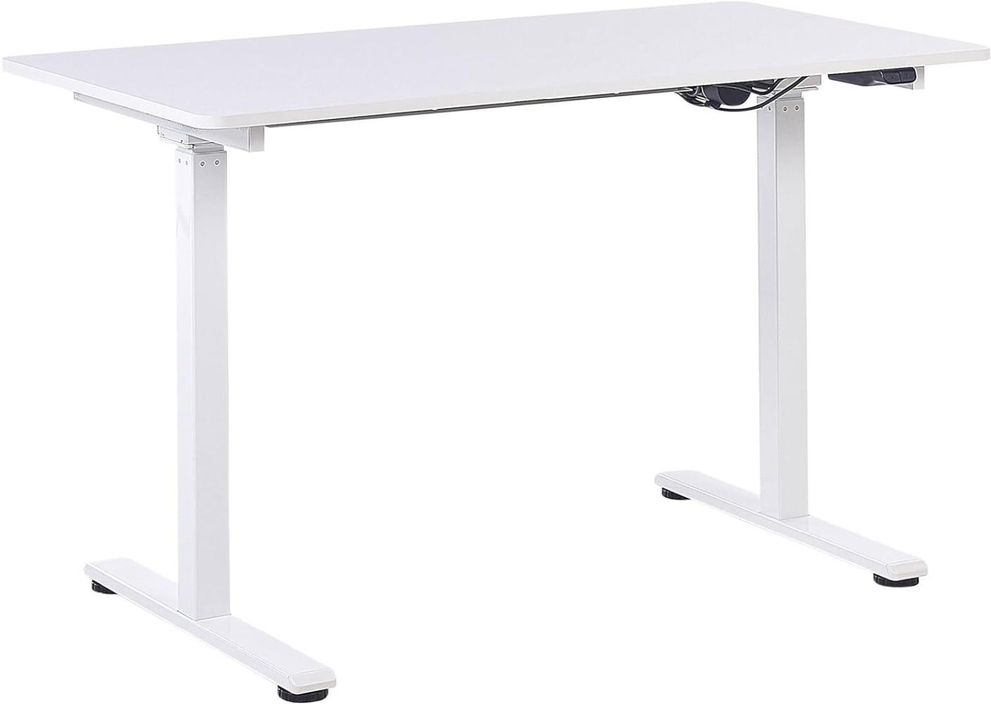Schreibtisch weiß 120 x 60 cm elektrisch höhenverstellbar GRIFTON Bild 1
