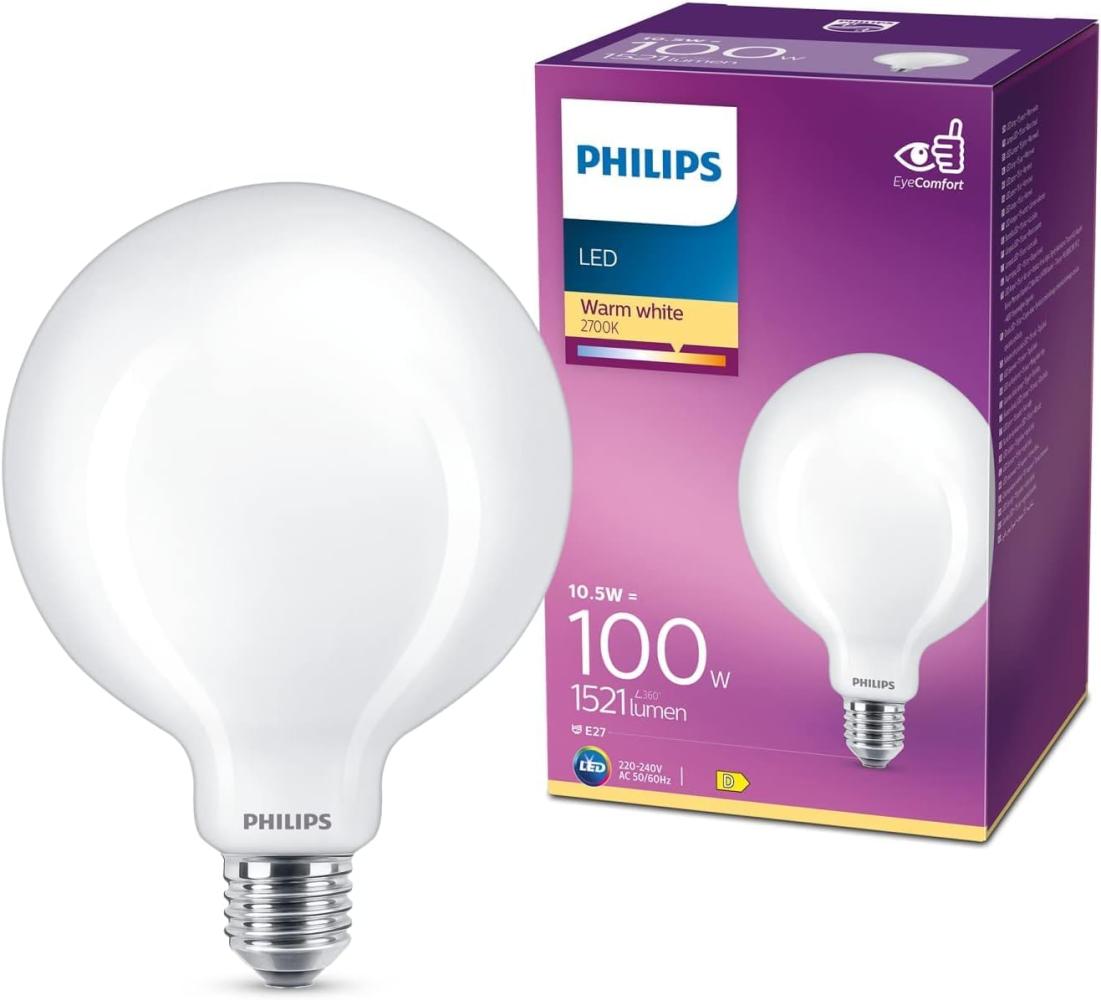 Philips LED Classic E27 Lampe, 100 W, Giant Globeform, matt, warmweiß Bild 1