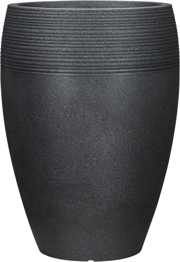Scheurich Lineo High, Hochgefäß aus Kunststoff, Schwarz-Granit, 47 cm Durchmesser, 65 cm hoch, 26 l Vol. Bild 1