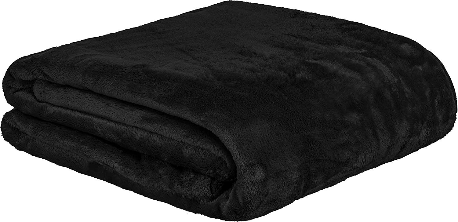 Brandsseller Hochwertige Kuscheldecke - Cashmere Feeling, Wohndecke, Micofaser, Tagesdecke (150 x 200 cm, schwarz) Bild 1