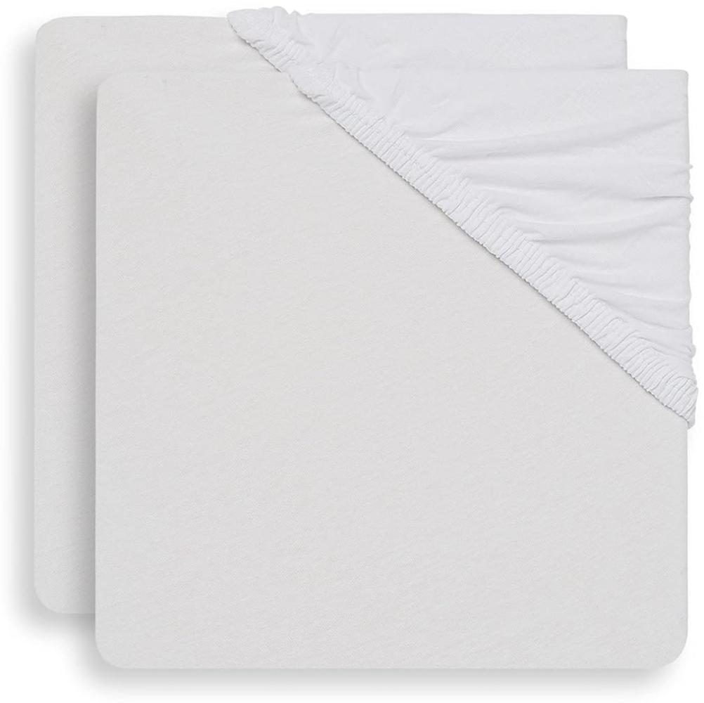 Jollein Spannbettlaken Bettlaken Jersey 40x80/90 cm - Weiß - 2 Stück Bild 1
