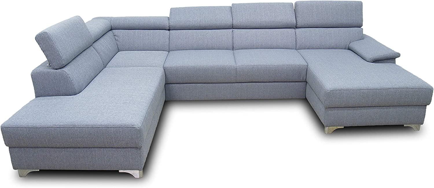 DOMO. collection Niria Wohnlandschaft | Eckcouch mit Schlaffunktion & Rückenfunktion | Sofa U Form Couch, großes Schlafsofa, grau, 167x337x230 cm Bild 1