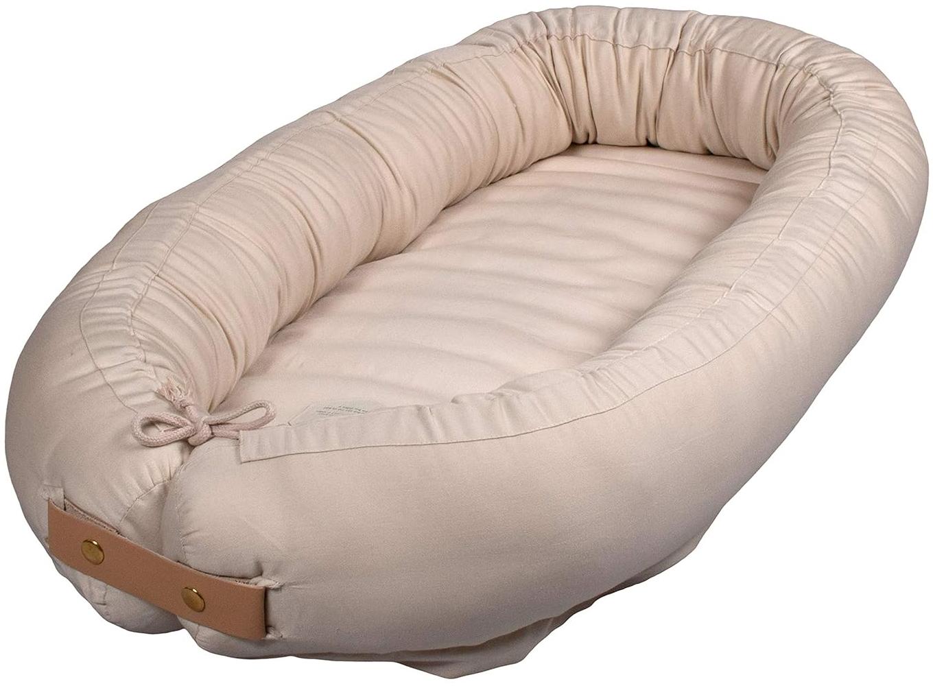 Filibabba® Premium Multifunktionales Kapok Babynest für Neugeborene und Kleinkinder | Größe: 85 x 50 cm | Super Weich | GOTS Bio Baumwolle (Kapok Nature White) Bild 1