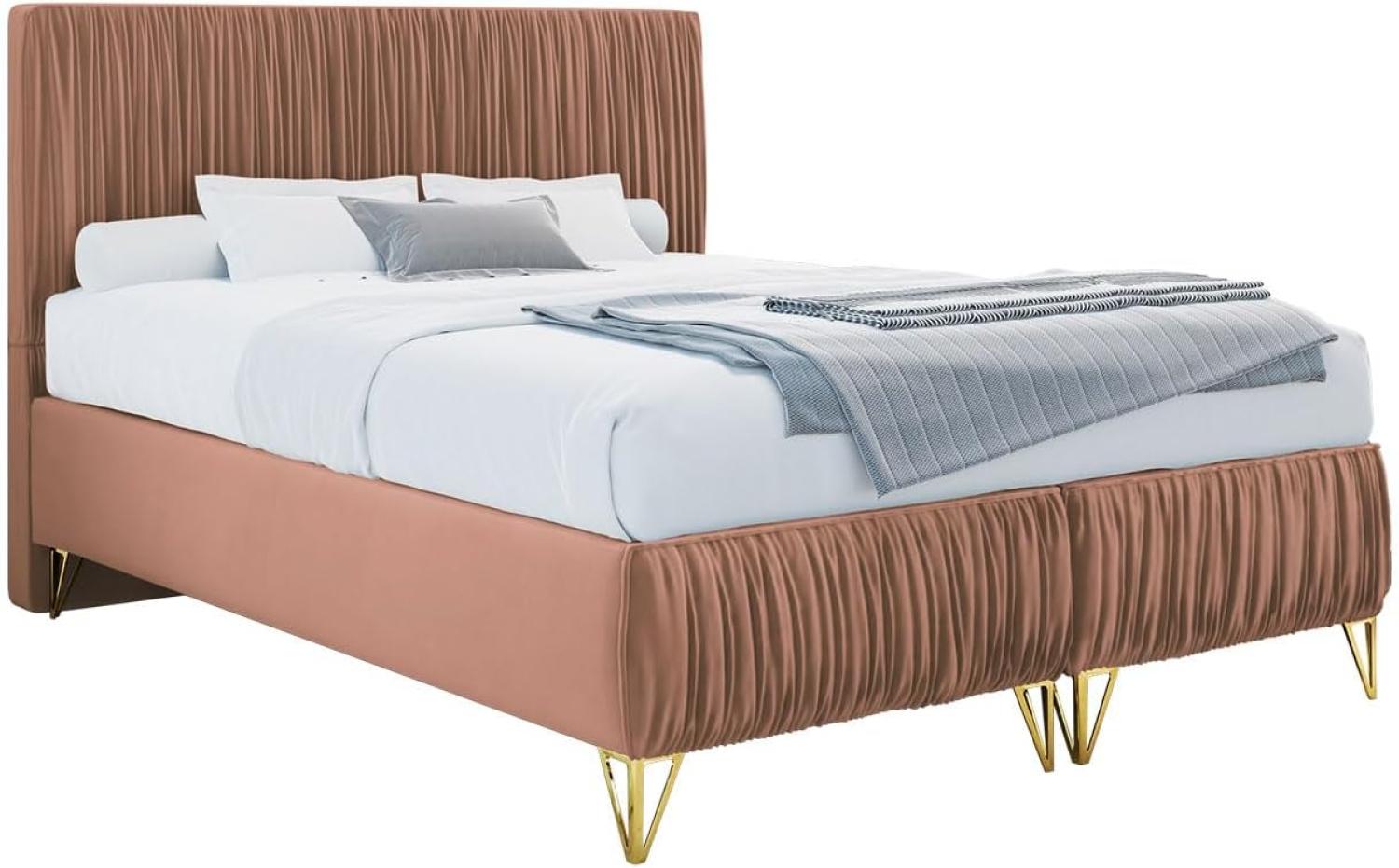 mirjan24 Boxspringbett Lux II , rosa, 160 x 200 cm Bild 1