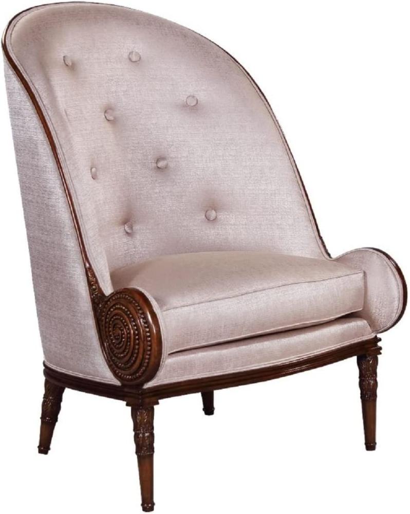 Casa Padrino Luxus Barock Mahagoni Sessel Silber / Dunkelbraun 90 x 83 x H. 119 cm - Wohnzimmer Sessel im Barockstil - Barock Wohnzimmer Möbel - Edel & Prunkvoll Bild 1