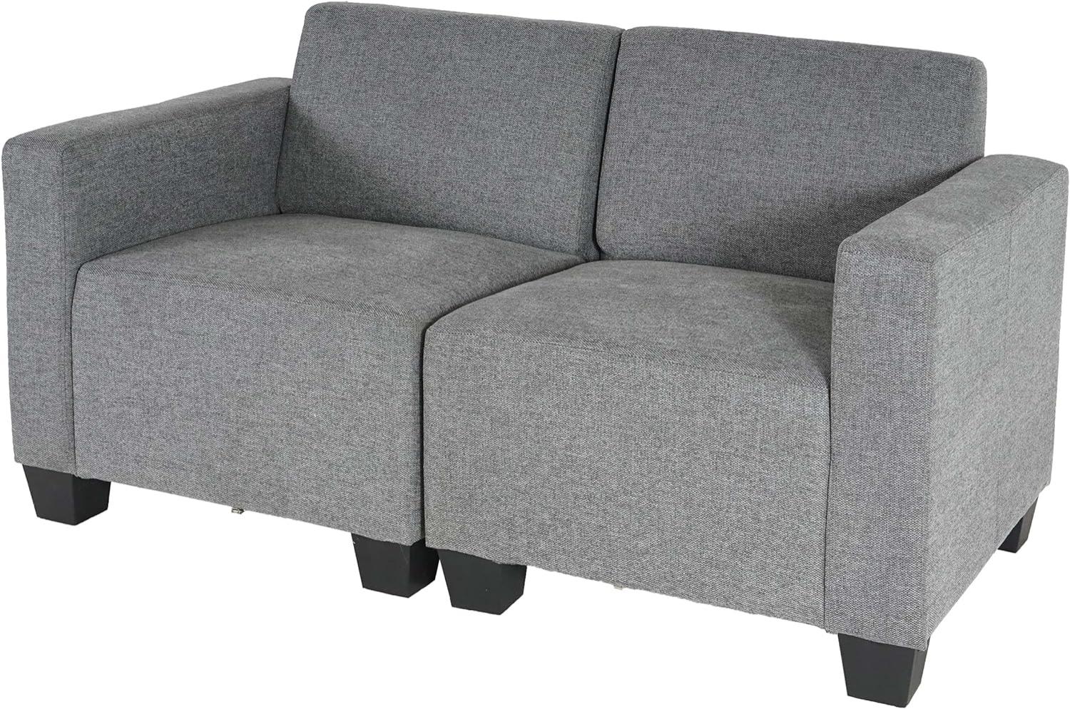 Modular 2-Sitzer Sofa Couch Lyon, Stoff/Textil ~ grau Bild 1
