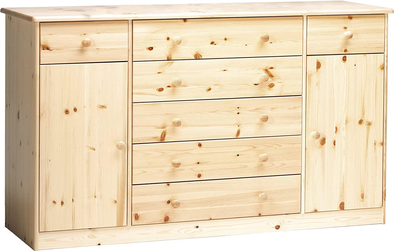 Erst-Holz Kommode Highboard Anrichte Sideboard Kiefer natur 7 Schubladen, 2 Türen 90. 50-31 Bild 1